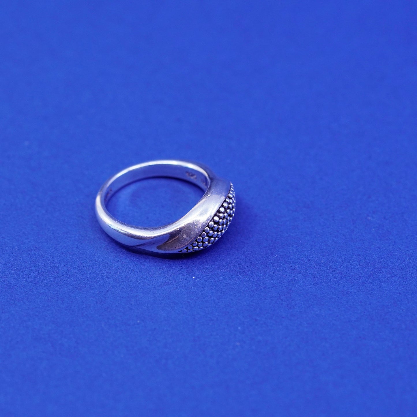 Size 6, vintage michael dawkins jewelry, Sterling silver ring, 925 band beads
