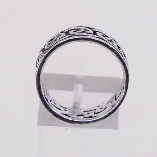 Size 7.75, Vtg Sterling Silver Handmade Ring, 925 Band W/ Filigree Woven Whirl