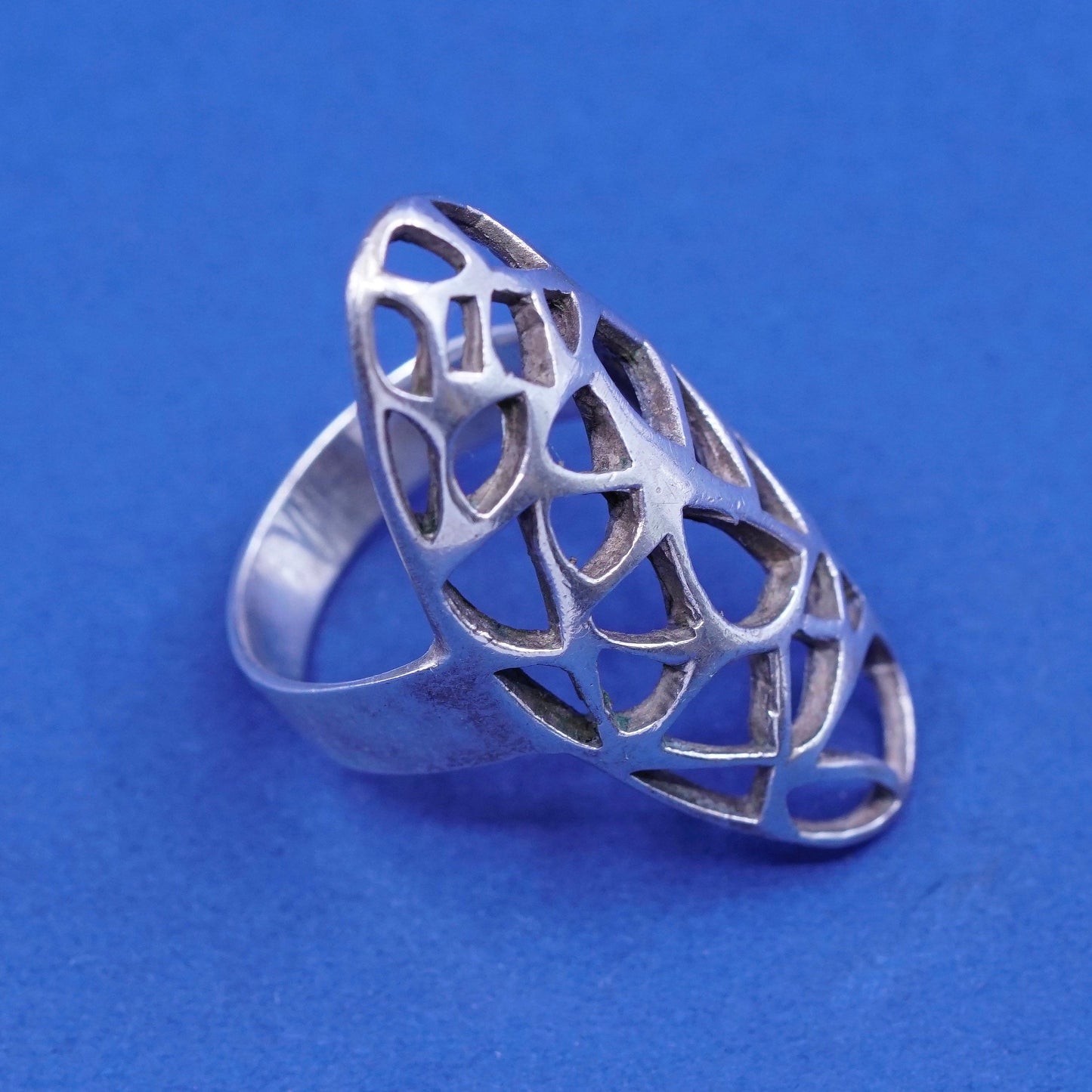 Size 7, vintage Sterling silver handmade ring, 925 filigree band