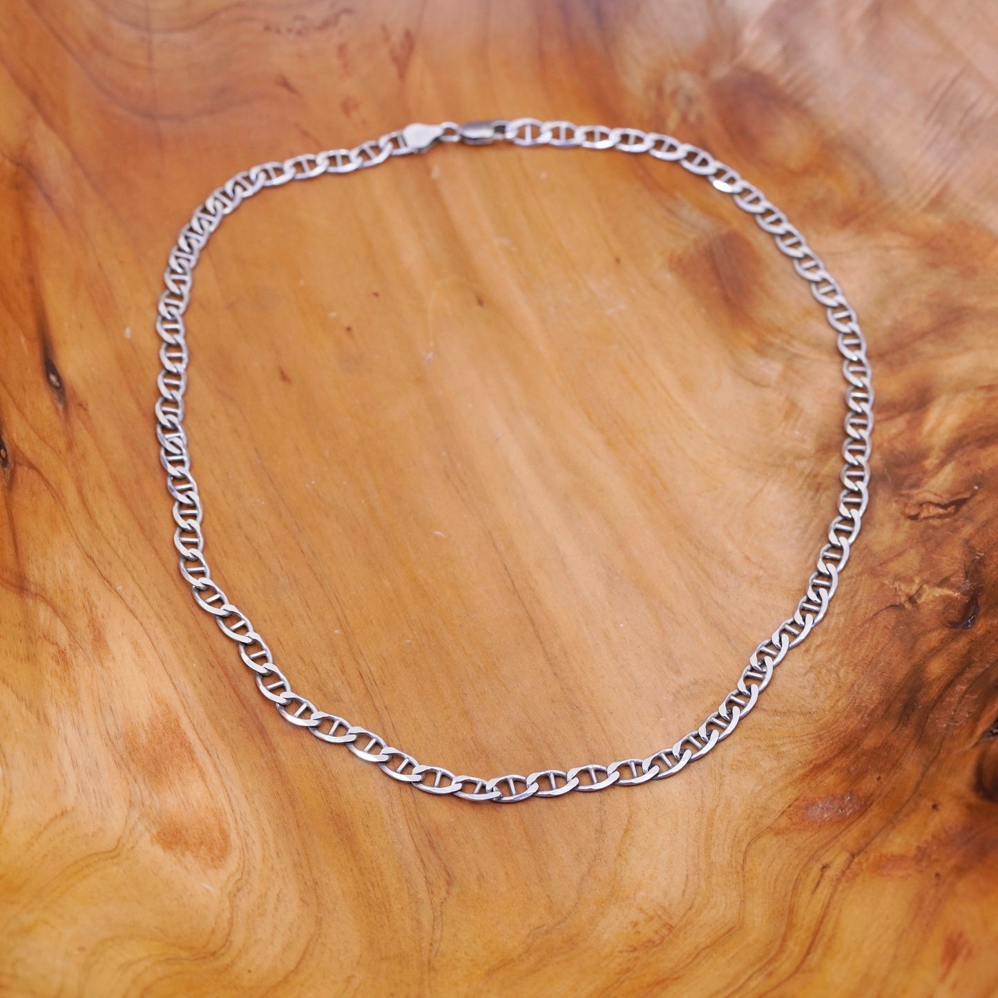 20”, 6mm, Sterling silver anchor chain, Italy 925 necklace