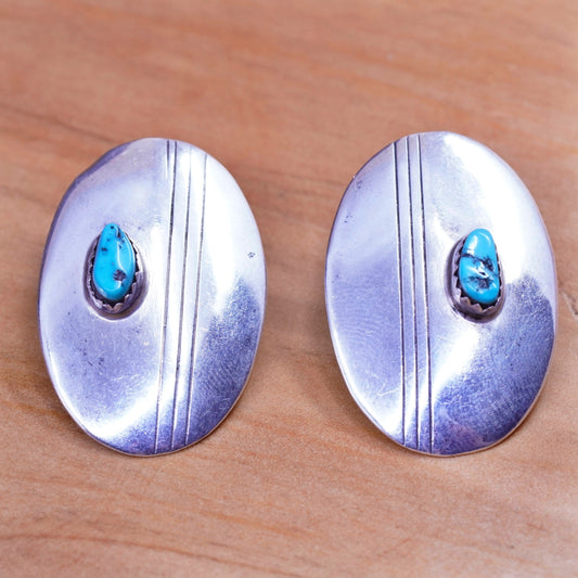 Native American Darrell Victor Sterling silver earrings, 925 studs turquoise