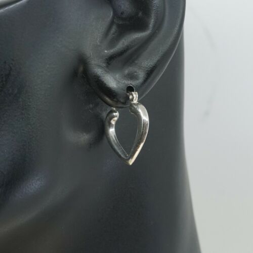 0.5” sterling silver 925 Heart Huggie earrings Hoops, stamped 925 Thailand