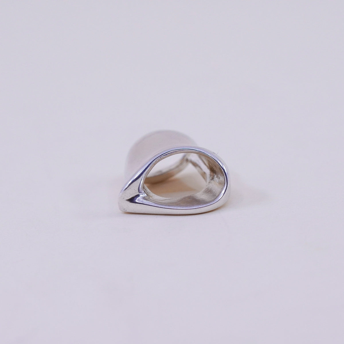 Vintage sterling silver handmade pendant, modern 925 heart