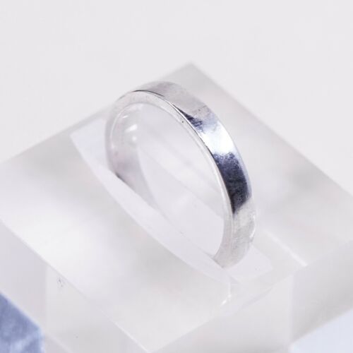 Size 7, Vtg Kariher Sterling Silver Handmade Ring 925 Silver Wedding Band