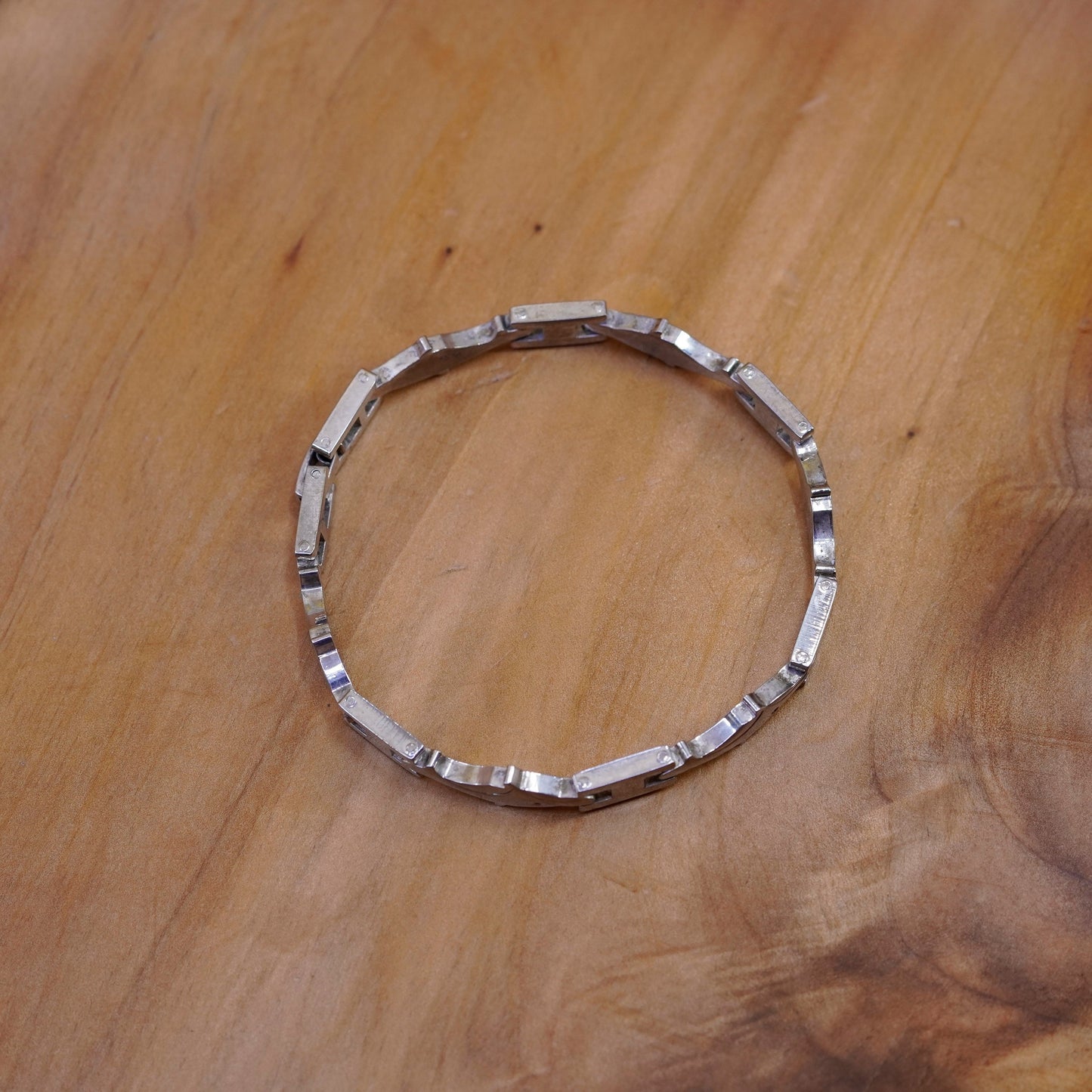 7”, vintage Sterling silver handmade bracelet, 925 dolphin chain