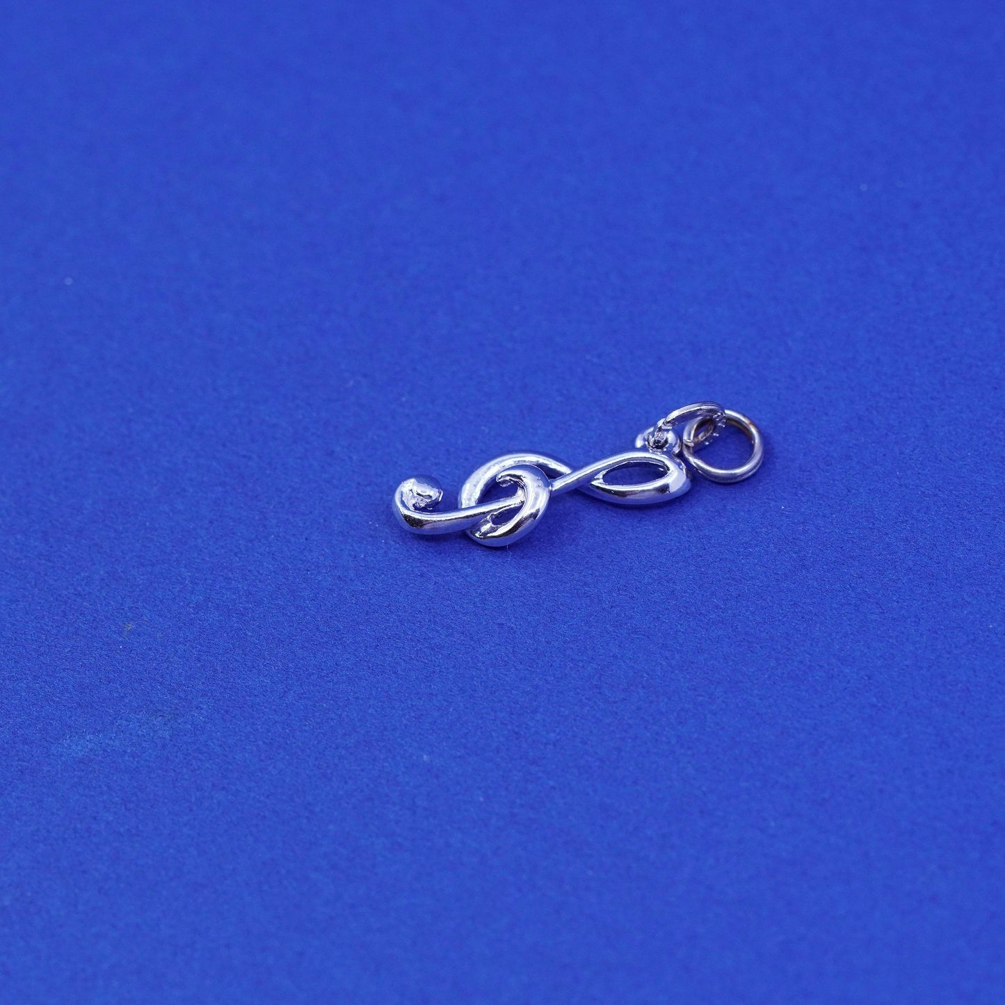 Vintage Sterling silver handmade pendant, 925 music symbol charm