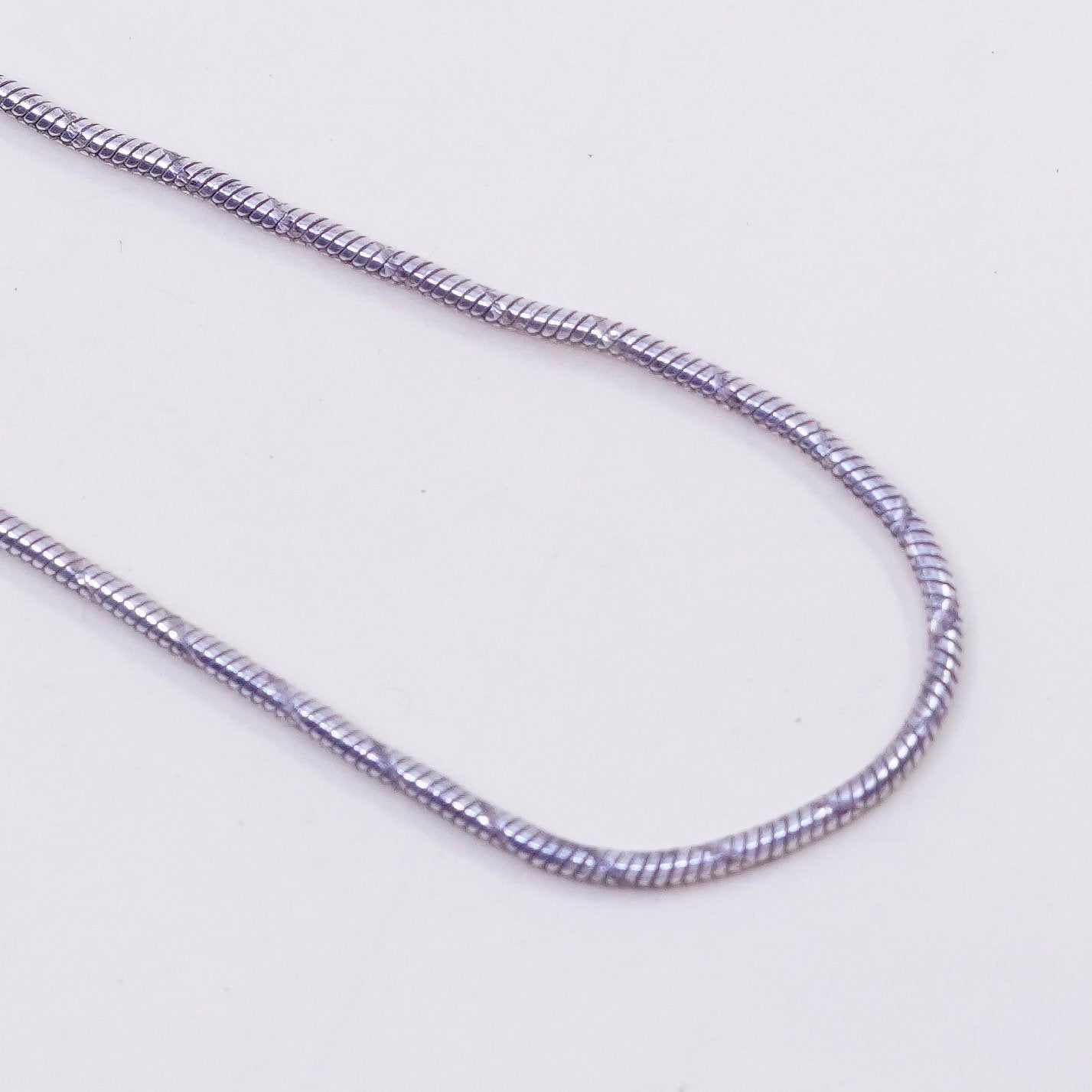 20”, Vintage sterling silver snake chain, textured Italy 925 silver chain