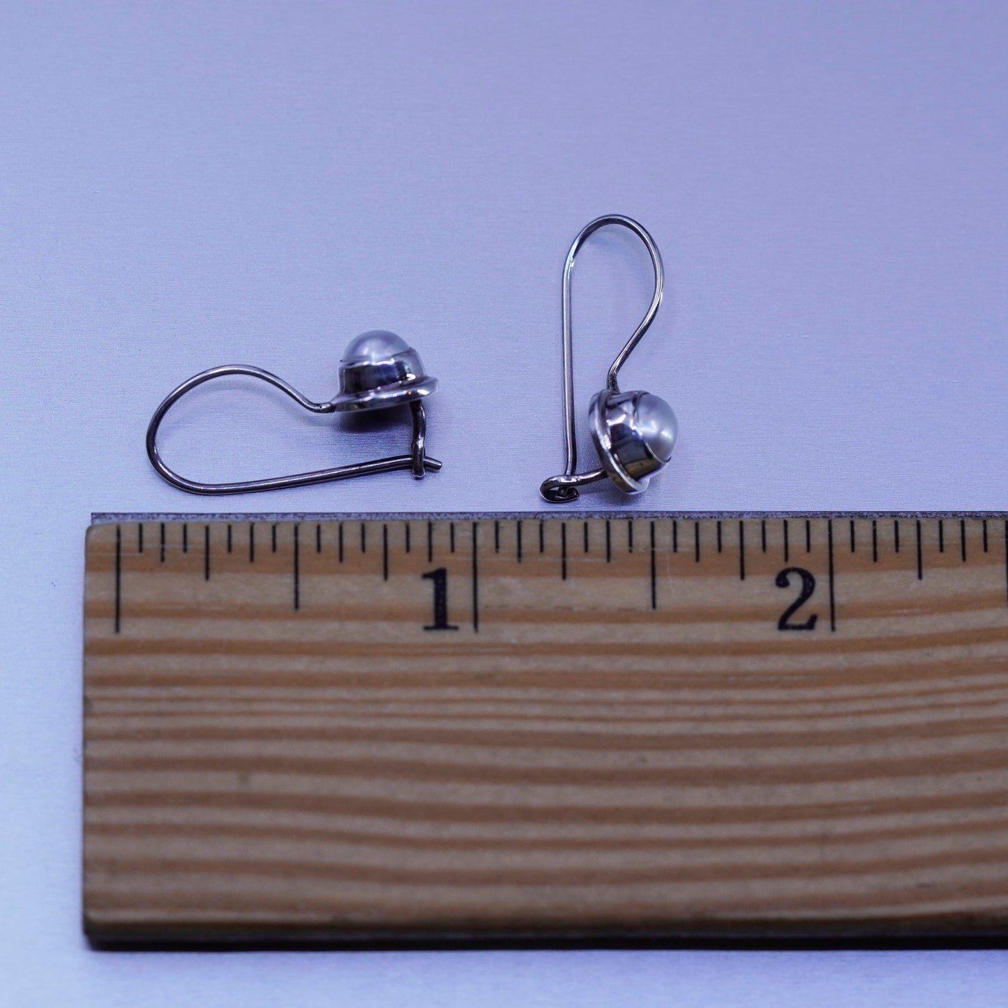 Vintage baroni Sterling 925 Silver handmade Earrings with pearl