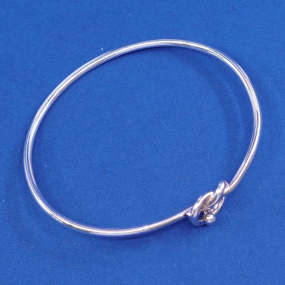 7", vtg Sterling silver handmade bracelet, 925 entwined knot cuff
