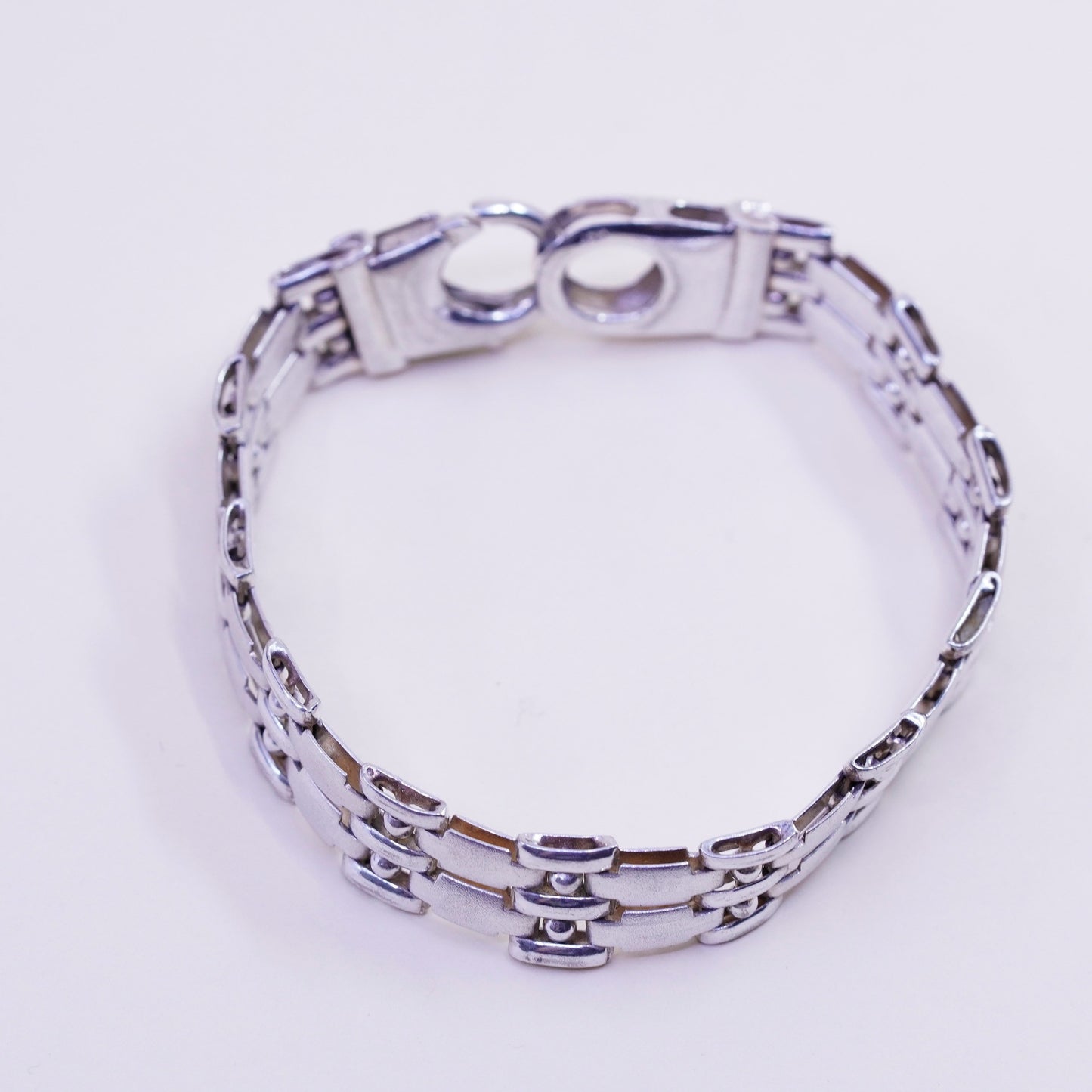 6.75” 10mm, vintage Italy Vior Sterling 925 Silver 925 chain Bracelet