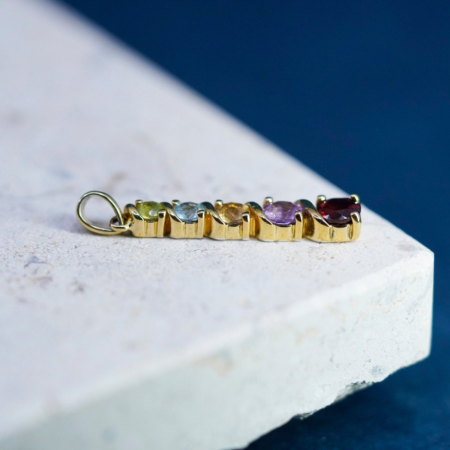 vermeil gold filled Sterling 925 silver pedant ruby citrine peridot amethyst