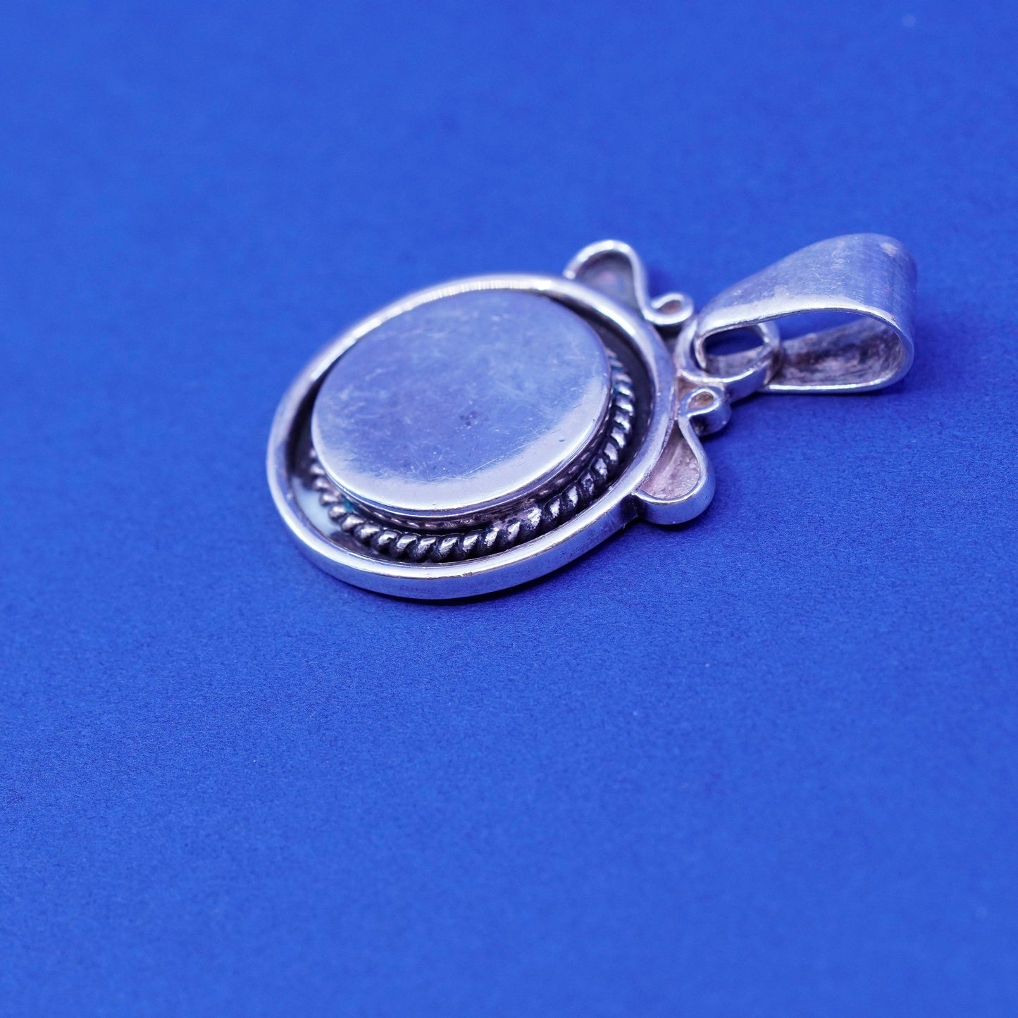 Vintage Silpada sterling 925 silver handmade blank Circle pendant