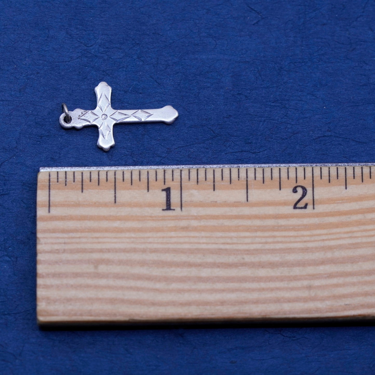 Vintage Sterling silver Handmade charm, 925 cross pendant