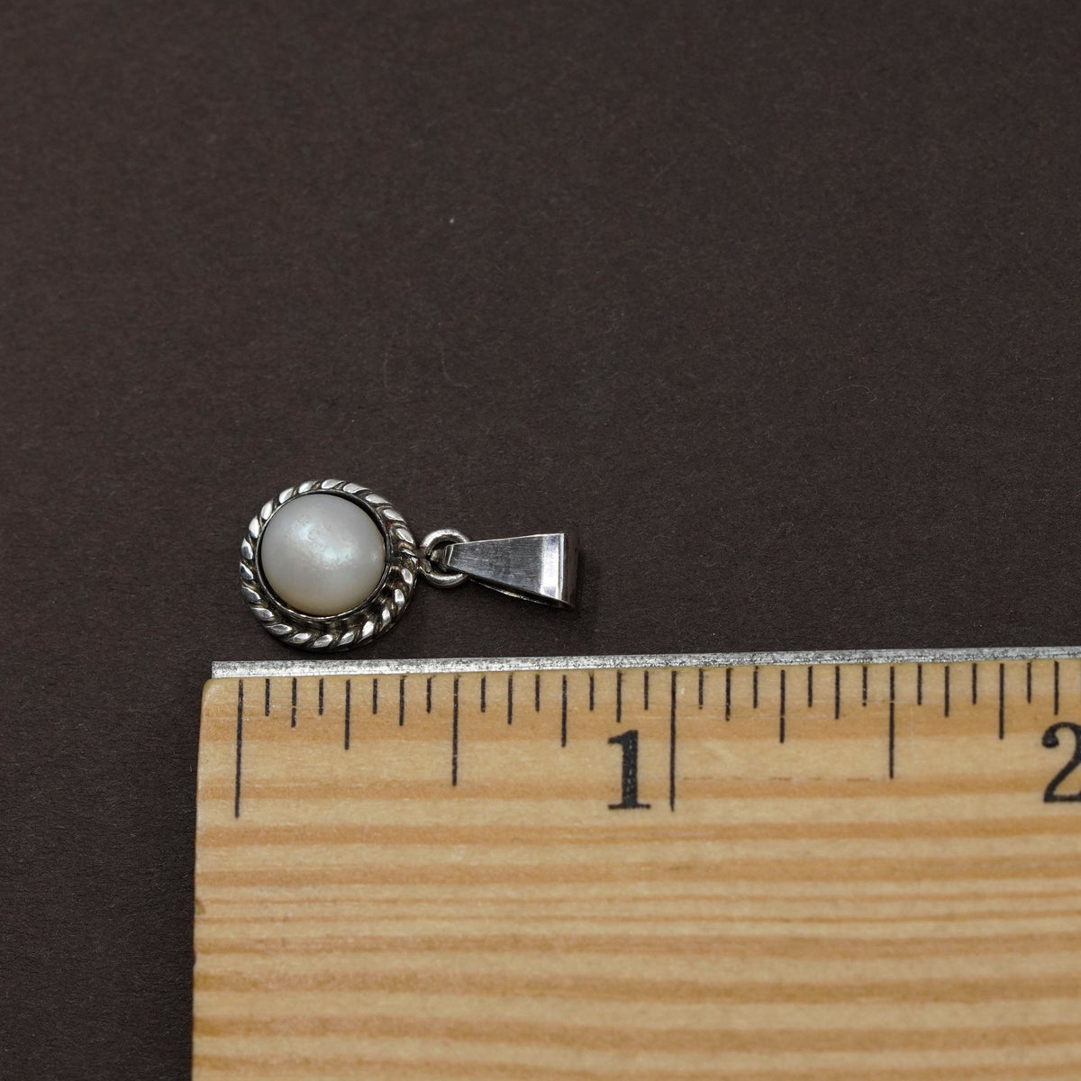 Vintage Sterling 925 silver handmade pendant with pearl