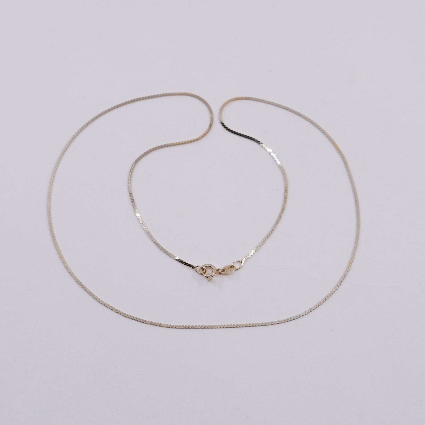20”, vtg vermeil gold sterling silver Italy 925 twisted s link chain, necklace