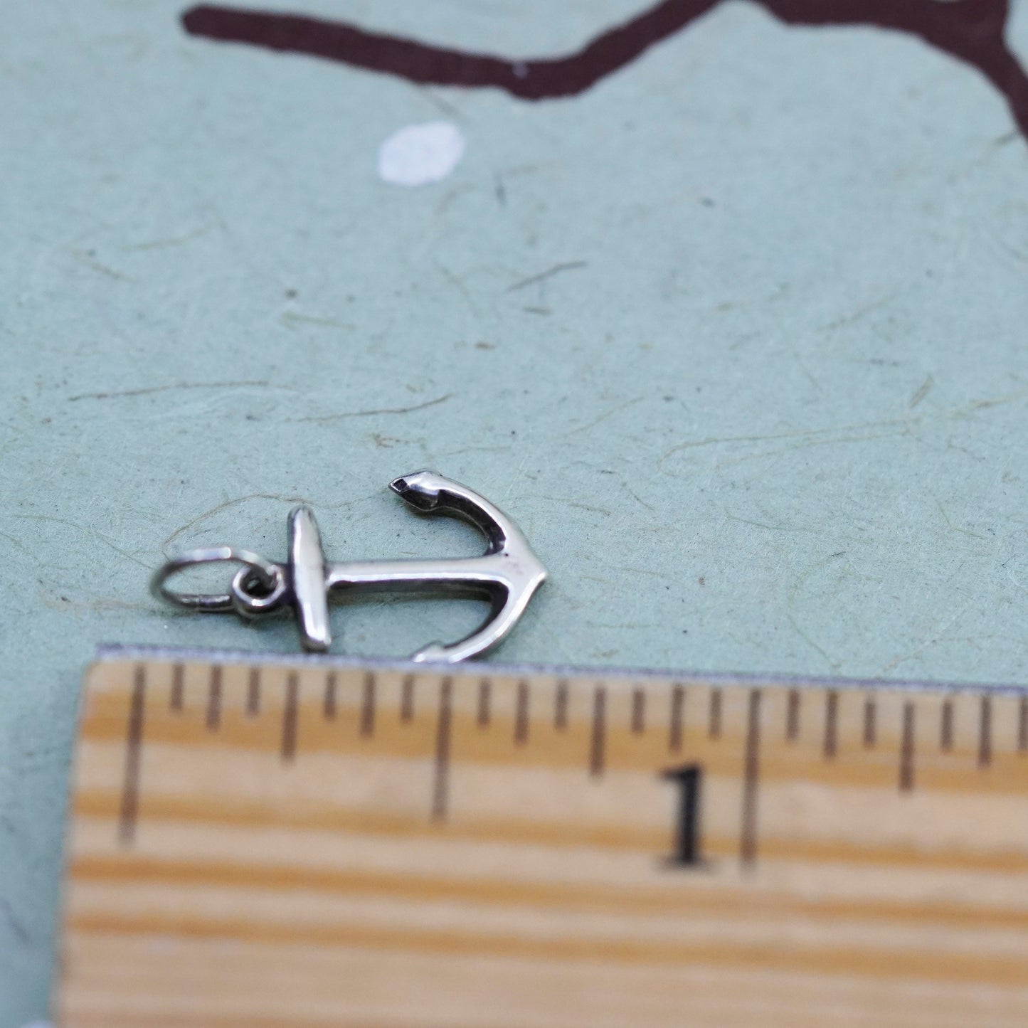 Vintage sterling silver handmade ship anchor charm, 925 pendant