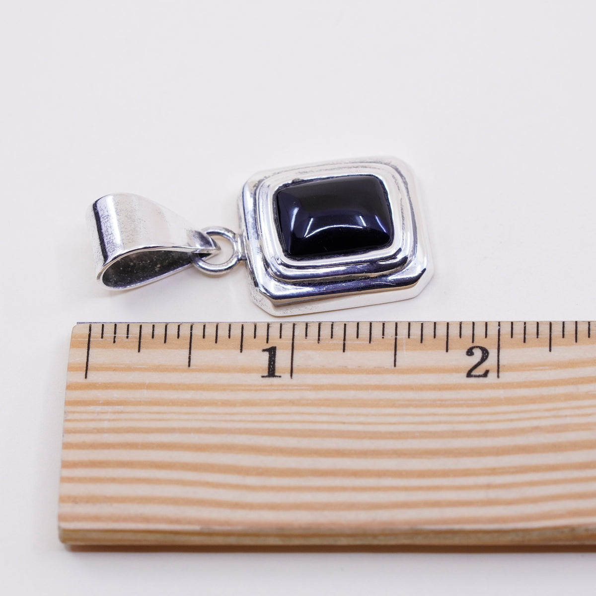 mexico silpada handmade sterling 925 silver pendant with rectangular black onyx