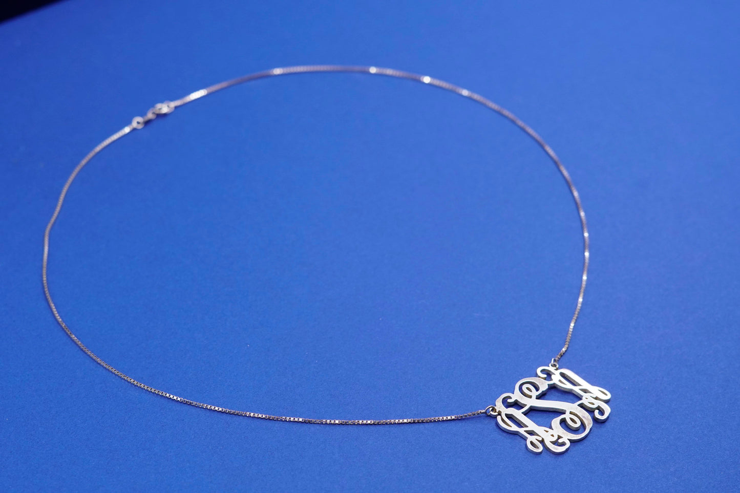 18”, vermeil gold over Sterling 925 silver necklace with monogram initial “ASA”