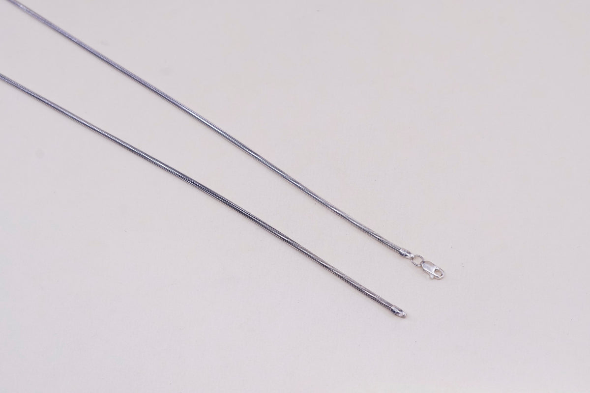 18”, 2mm, Vintage sterling silver snake chain, fine Italy 925 silver chain