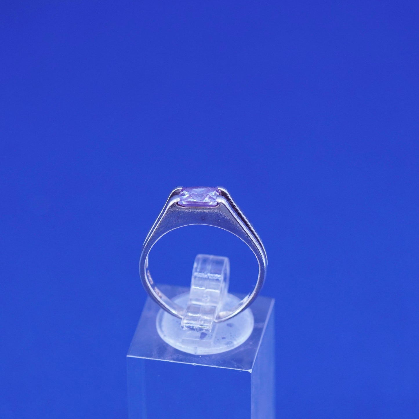 Size 6.5, vintage Sterling silver handmade ring, 925 band with amethyst