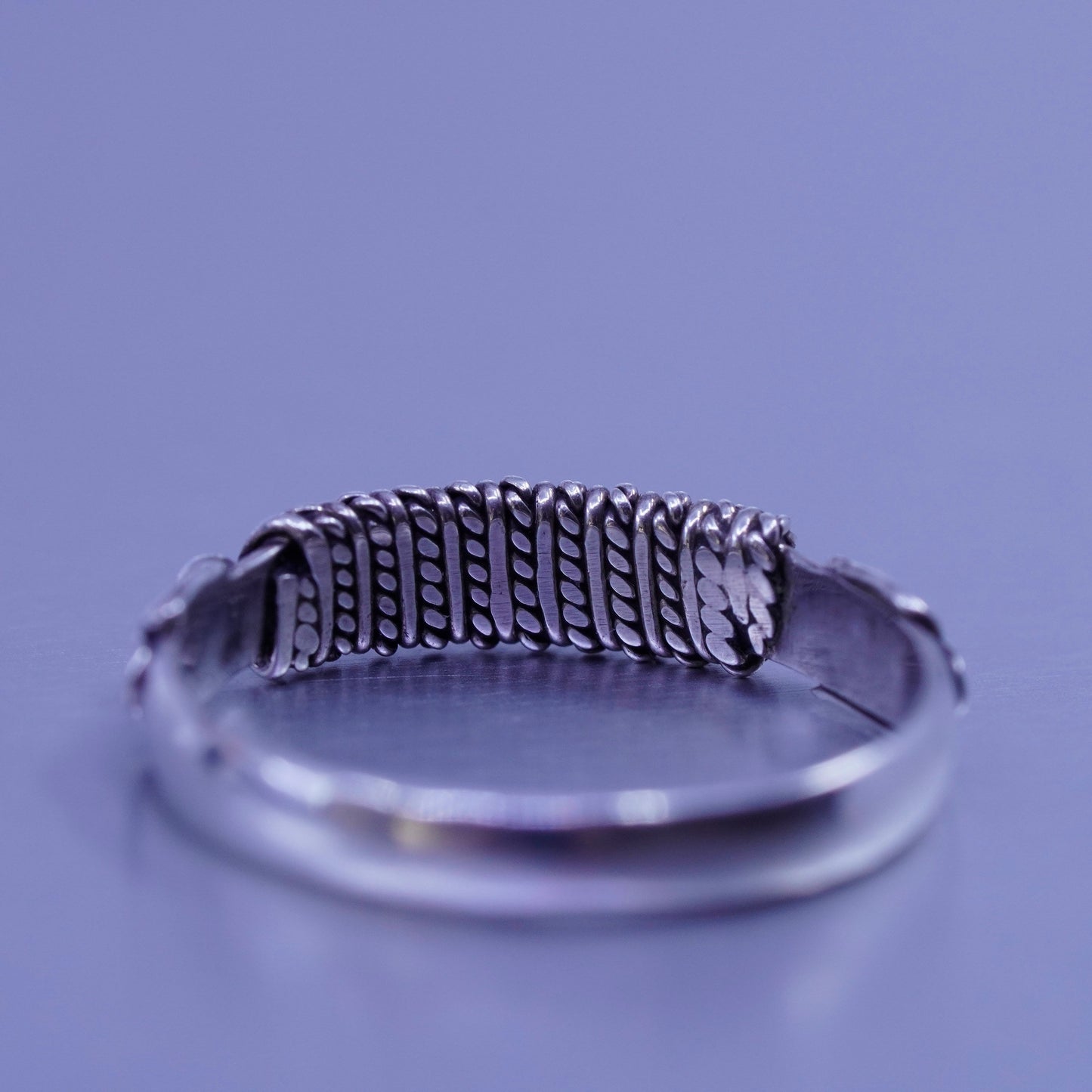 Size 6, vintage southwestern Sterling 925 silver wedding ring, band with cable