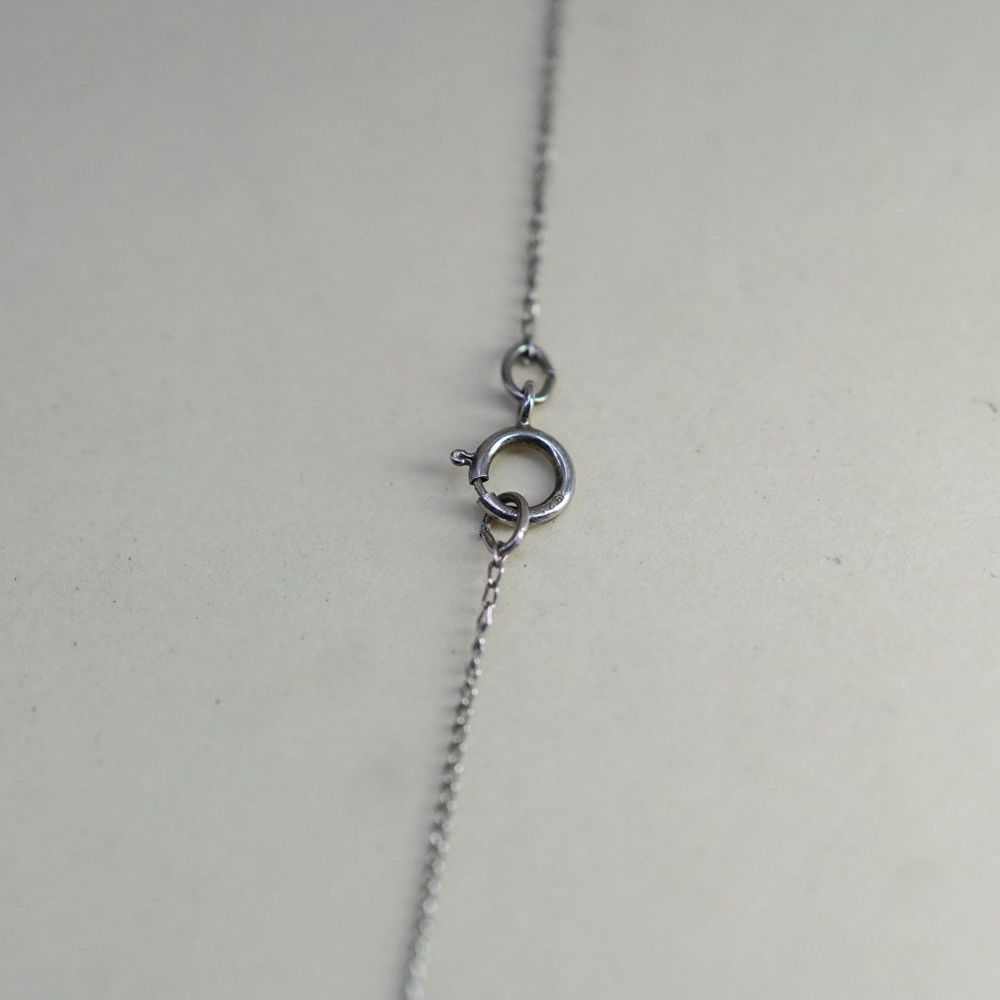 22”, 1mm, Vintage sterling silver thin circle chain, Italy 925 necklace
