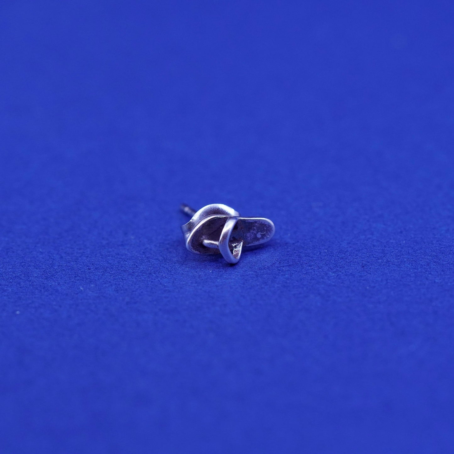 Vintage Sterling silver handmade studs, 925 sandals flip flop earrings