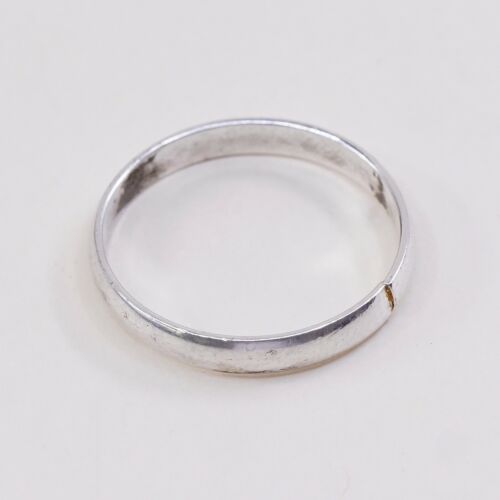 Sz 7.5, Vtg Wheeler Sterling Silver Handmade Wedding Ring, Navajo 925 Band
