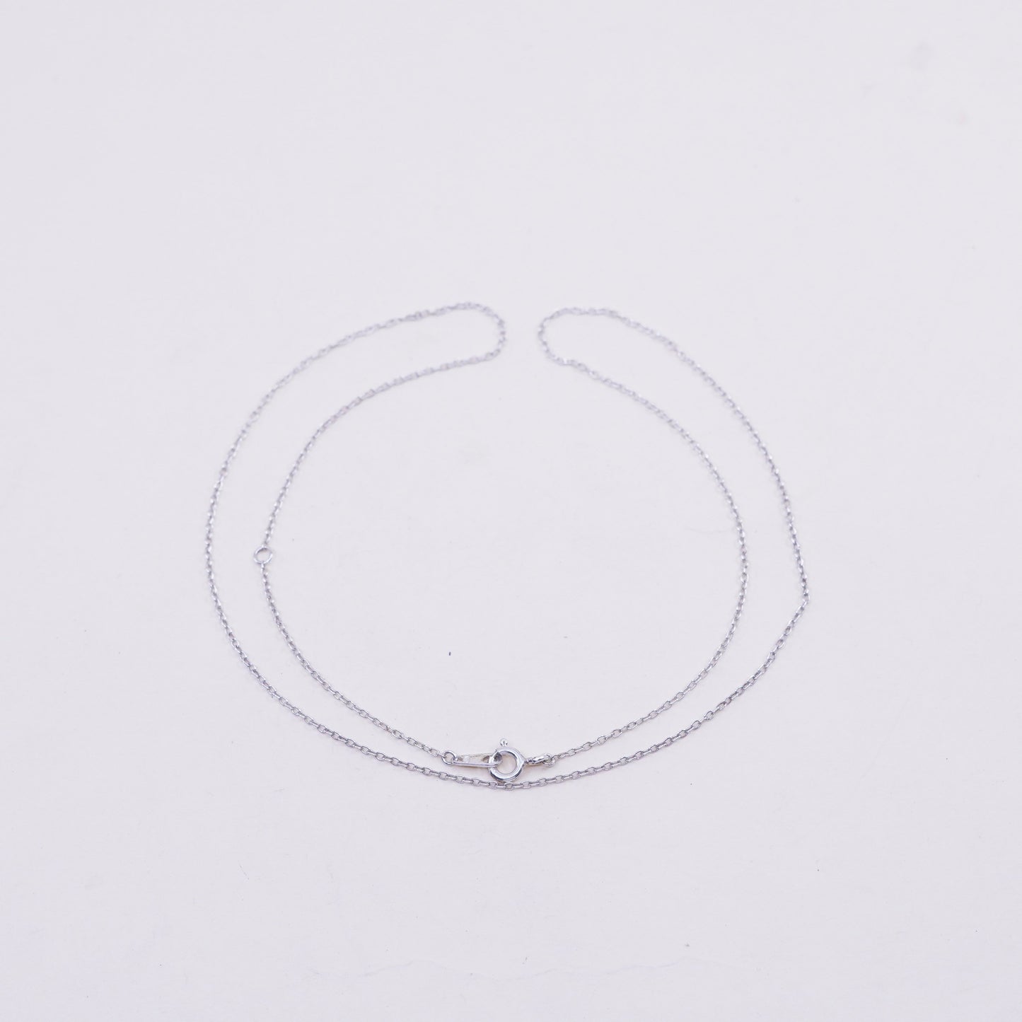 16+1.5”, vintage Sterling silver necklace, Italy 925 circle chain
