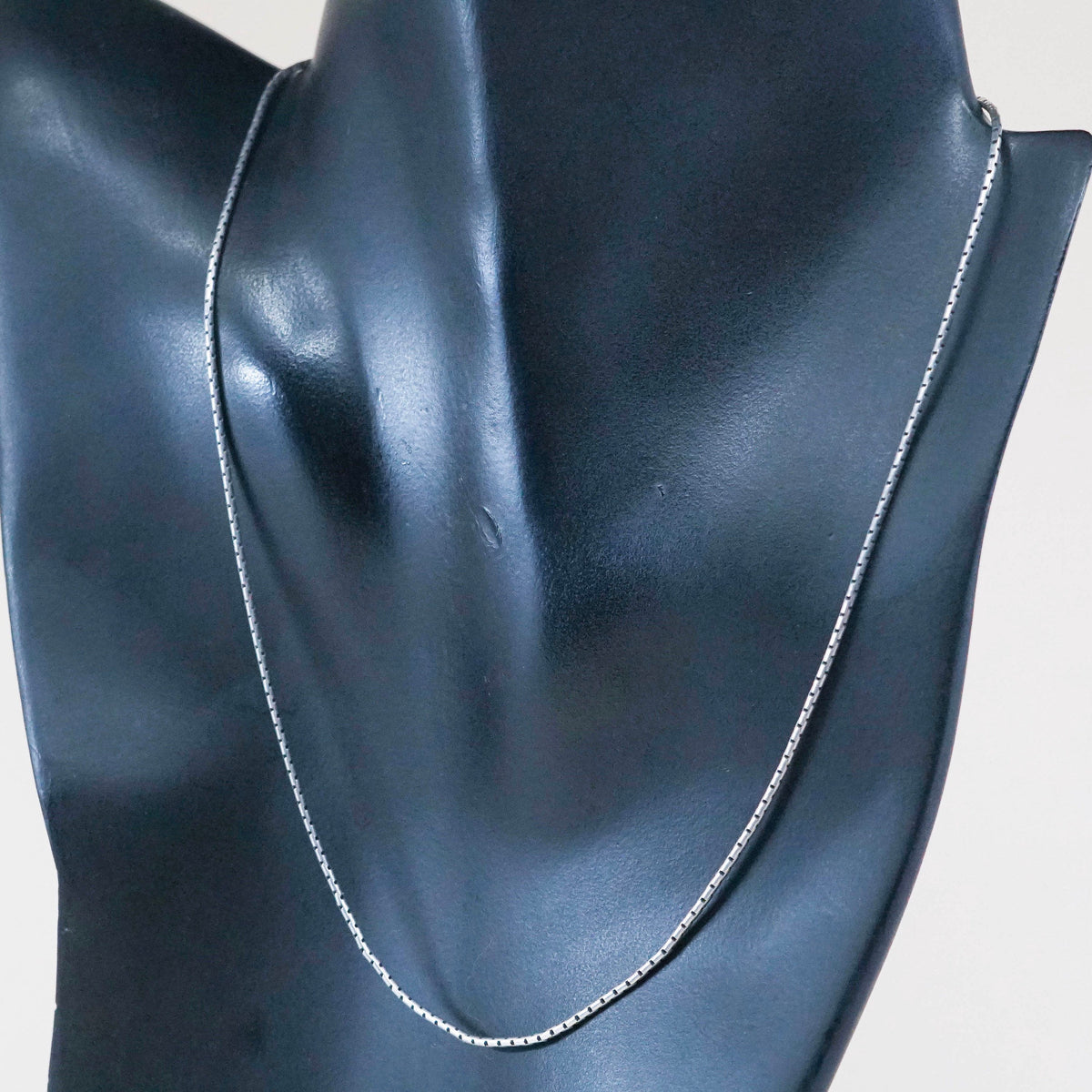 16”, 1mm, vintage sterling silver snake chain, 925 necklace, stamped 925