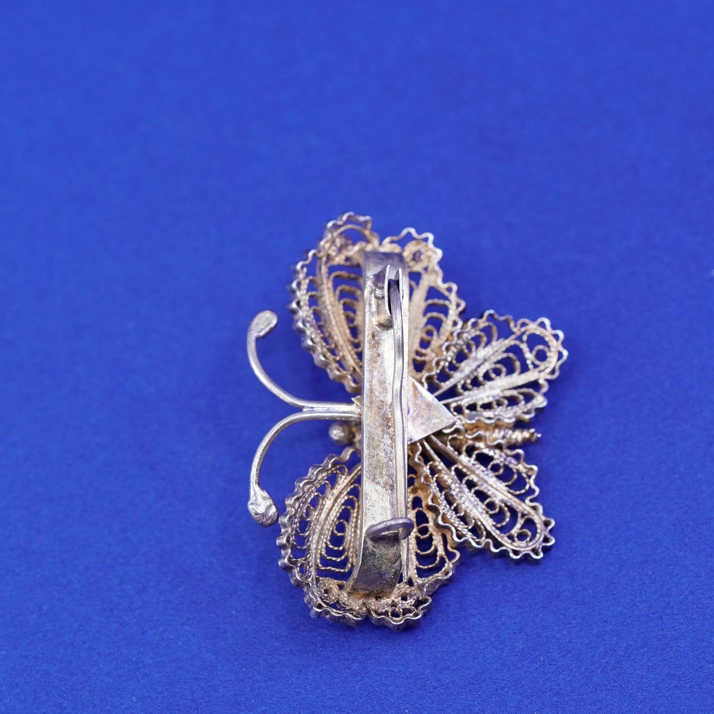vermeil gold filled sterling silver handmade brooch, 925 filigree butterfly pin
