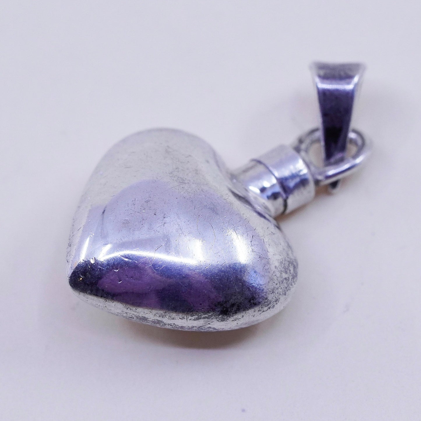 Vintage mexico handmade sterling 925 silver heart charm pendant