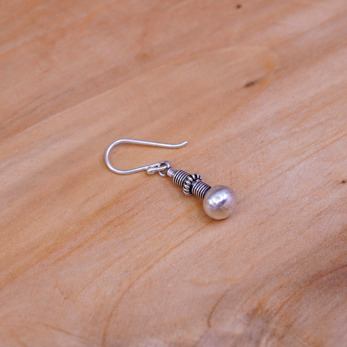 Vintage Sterling silver handmade earrings, 925 beads drops
