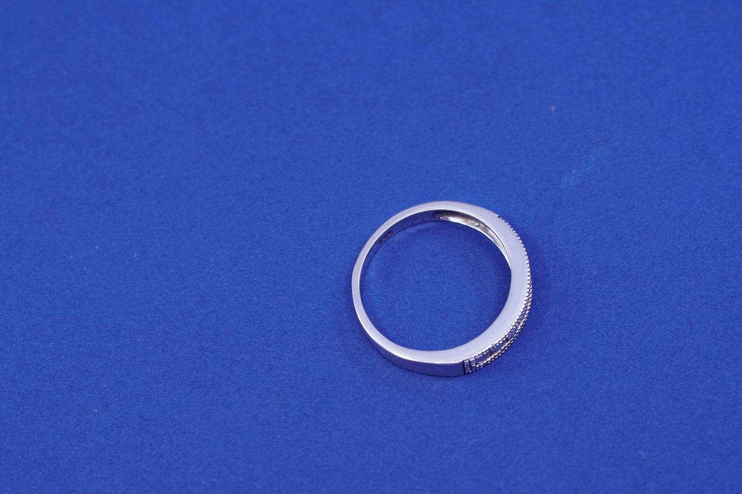 Size 9.5, vintage Sterling silver handmade ring, solid 925 silver band with cz