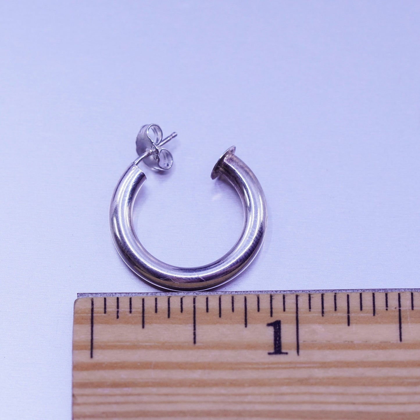 0.75”, vintage Sterling silver handmade earrings, 925 hoops
