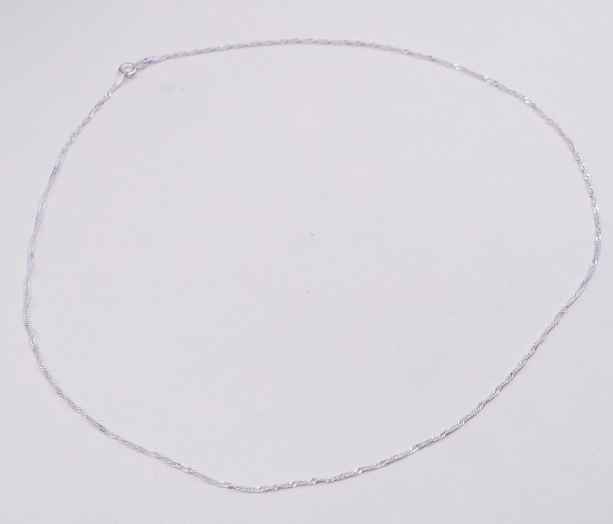 18”, 1.6mm, vtg sterling silver Italy 925 silver twisted curb chain, necklace