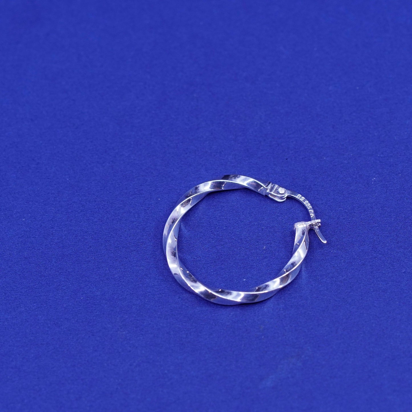 1”, Sterling silver handmade earrings, twisted 925 modern minimalist hoops