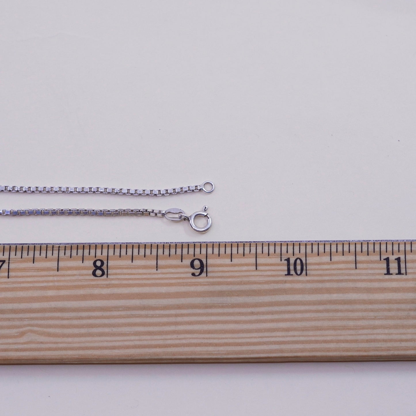 18”, Vintage Italian sterling 925 silver box chain, necklace