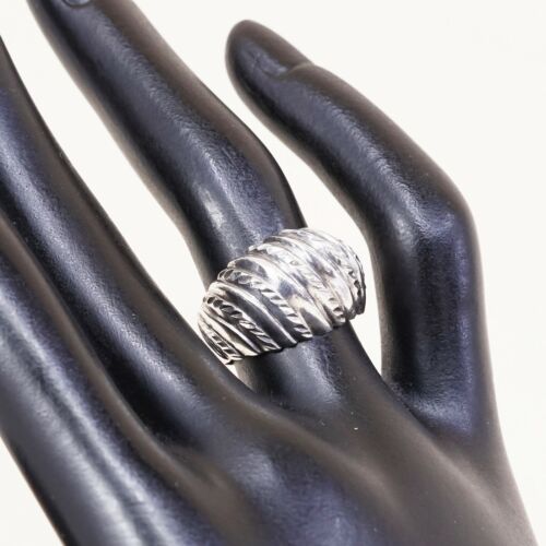 Size 6, Vtg Sterling Silver Handmade Ribbed Ring taxco 925 Silver Band