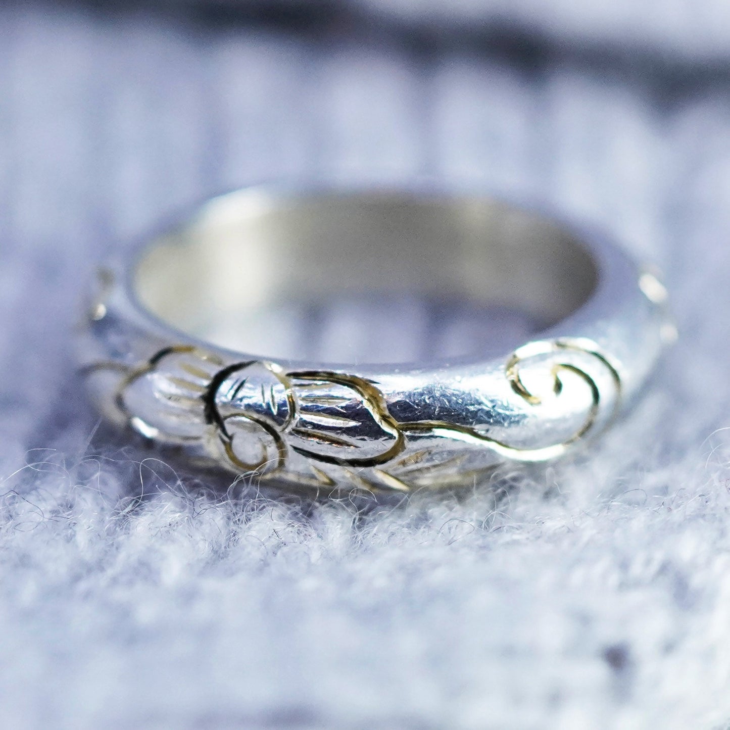 Size 10, southwestern Sterling 925 silver inspirational ring, band butterfly