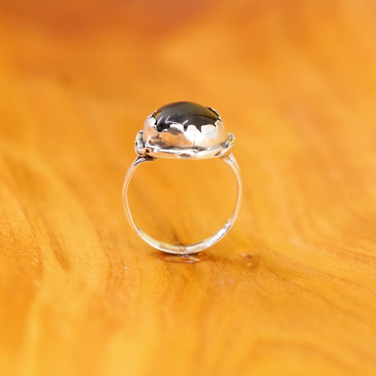 Size 6.25, vintage Sterling 925 silver handmade ring with blue topaz
