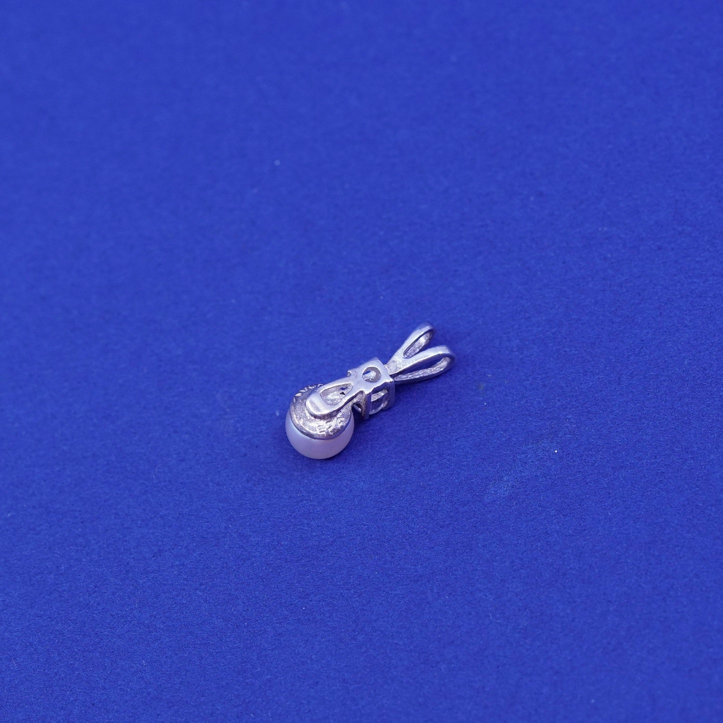 Vintage Sterling silver pendant, charm with pearl and crystal