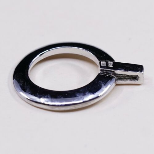 Vintage Sterling Silver Handmade Pendant, 925 Circle Pendant