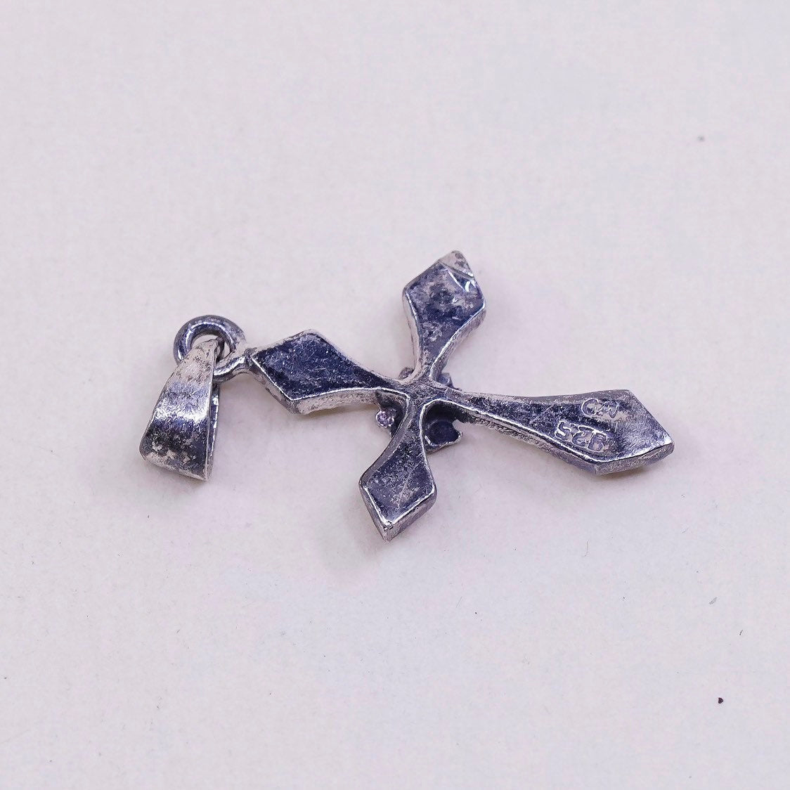VTG handmade sterling silver cross, 925 silver with marcasite