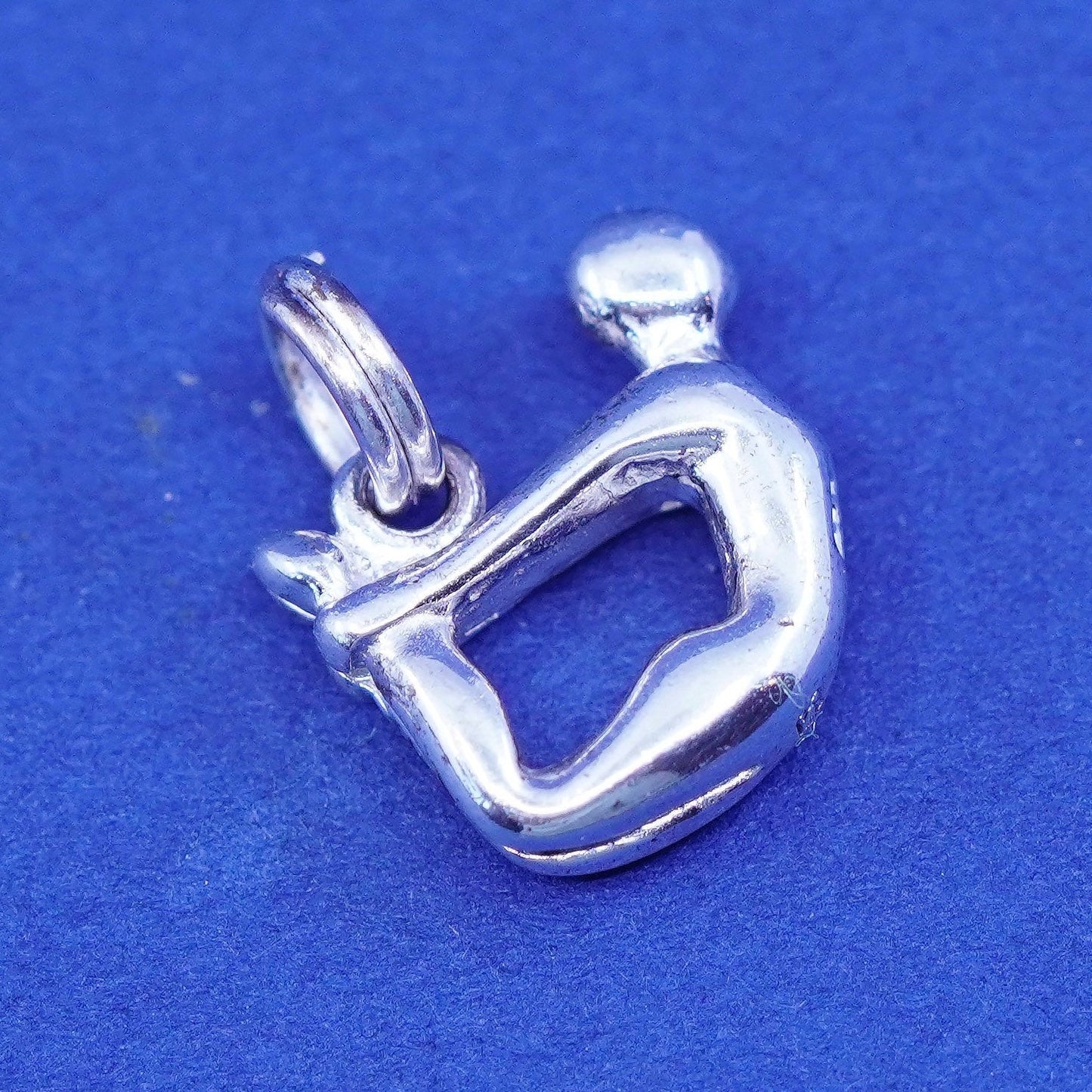 Sterling silver handmade pendant, 925 yoga girl charm