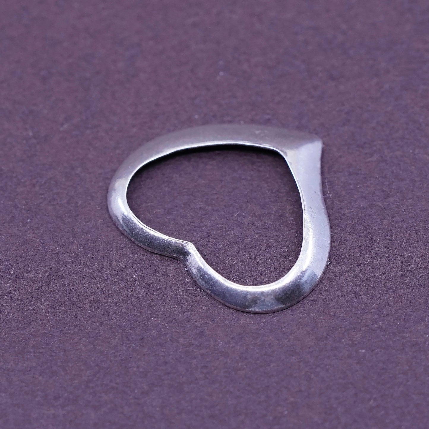Vintage Sterling silver handmade pendant, 925 heart charm