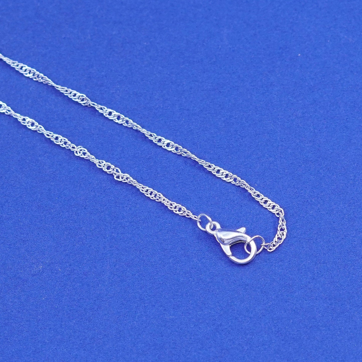 16”, vintage Sterling silver necklace, 925 Singapore rope chain