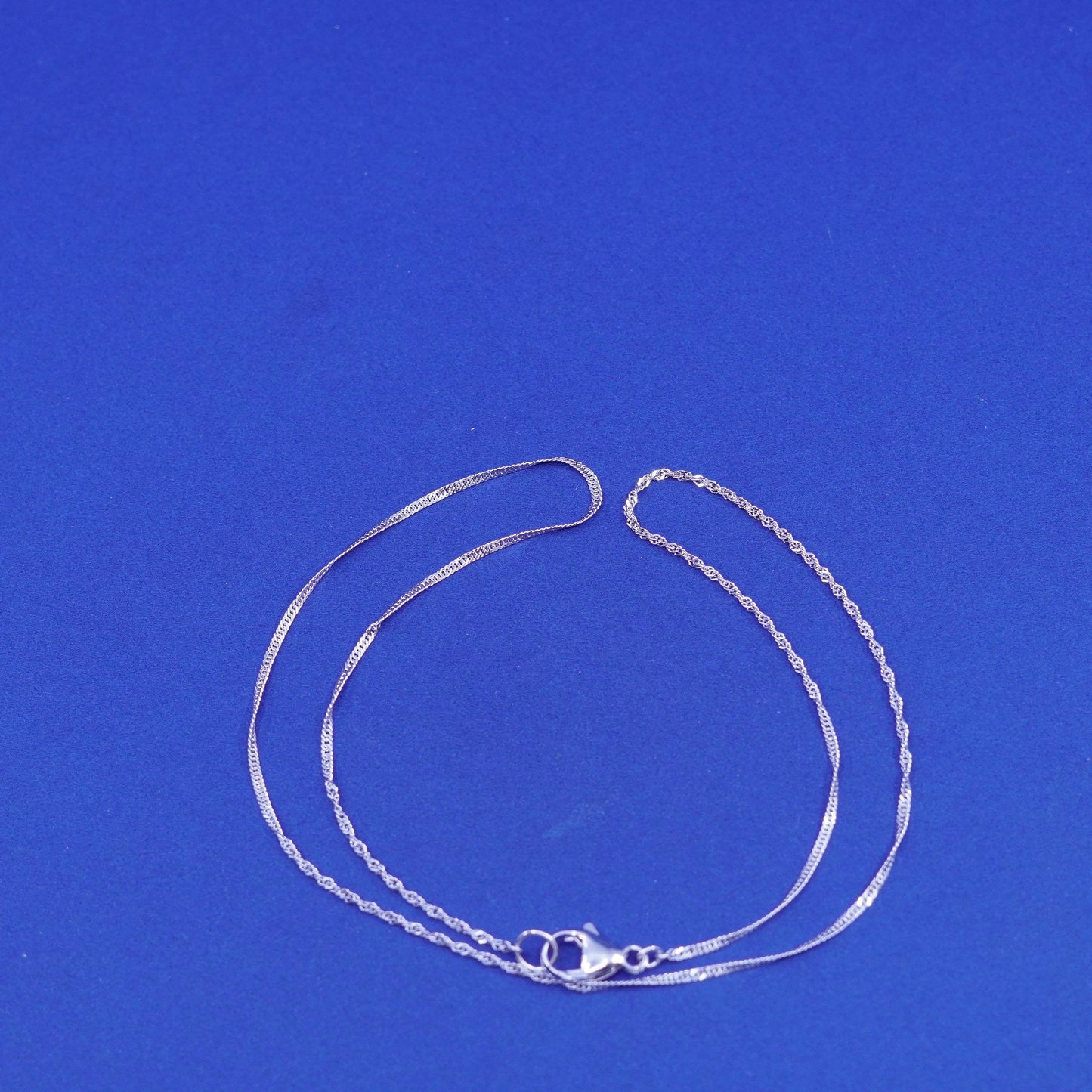 18”, 2mm, Sterling silver handmade necklace, 925 twisted curb link chain