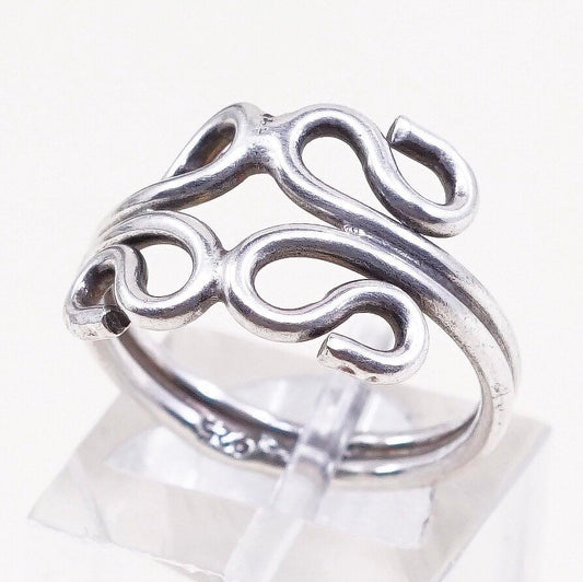 Size 4.5, VTG sterling silver handmade wired ring, 925 filigree band
