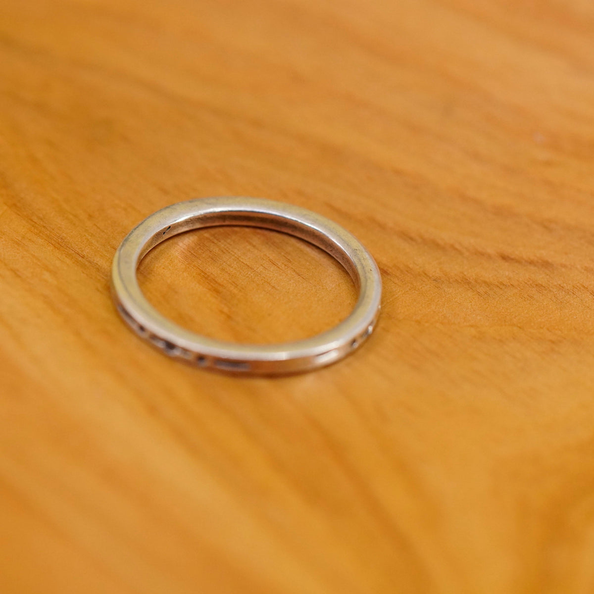 Size 8, Sterling silver stackable handmade ring, 925 stackable textured band